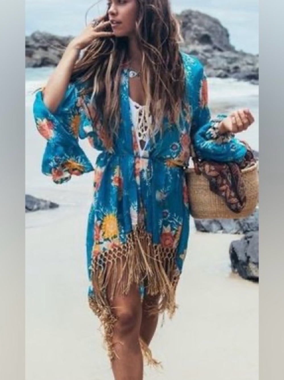 Spell Jagger Fringe Kimono Robe